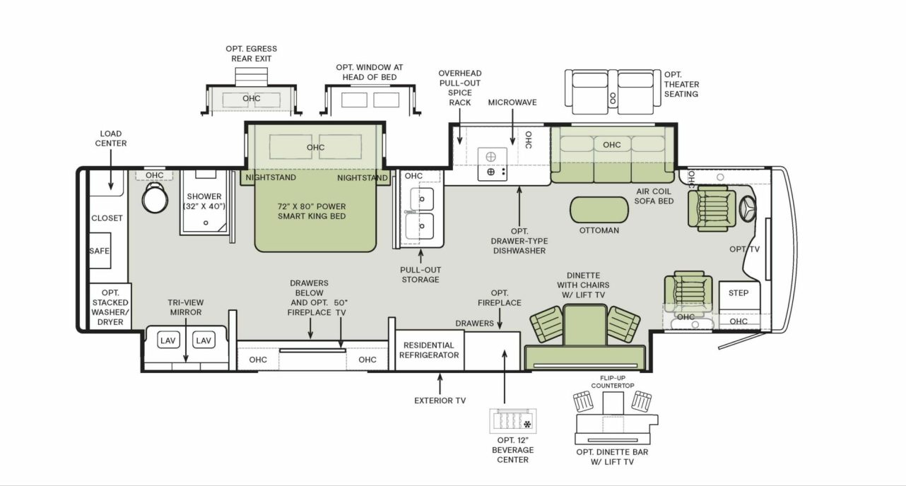 2024 Tiffin Motorhomes Allegro Bus 35CP Floorplan Image